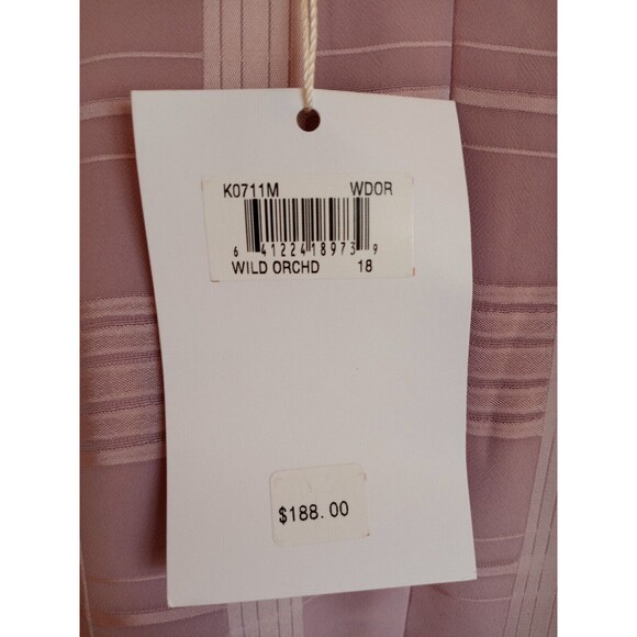 Gal Meets Glam Shift Ruffle Dress Size 18 Lavender Purple Checkered Puff Sleeve - Picture 4 of 8